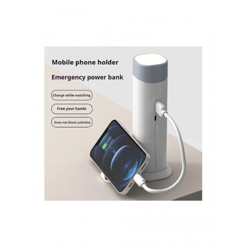 Çok Fonksiyonlu Telefon Tutuculu Usb Şarjlı Powerbank Özellikli 3 Mod Masa Lambası Kitap Okuma Işığı