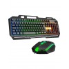HKM-X86 Quın Siyah USB Gökkuşağı Zemin Aydınlatmalı Gaming Oyuncu Klavye + Mouse Set