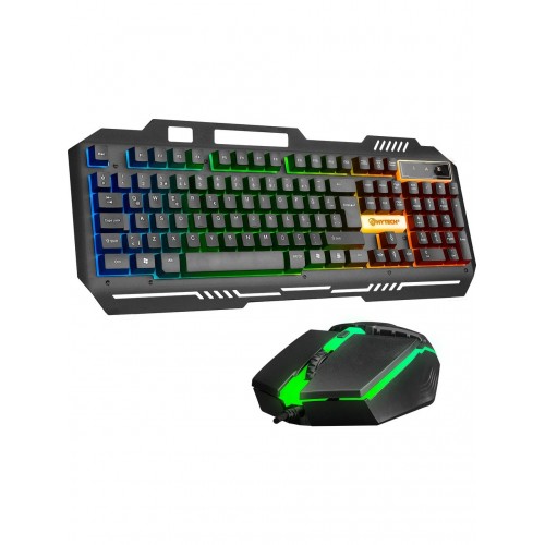 HKM-X86 Quın Siyah USB Gökkuşağı Zemin Aydınlatmalı Gaming Oyuncu Klavye + Mouse Set