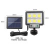 F72 Güneş Enerjili Cob LED Solar Panel Güneş Enerjili 3 Mod Harekete Duyarlı Duvar Lambası / sokak Lambası 3.5 mt Kablo