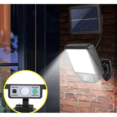 F72 Güneş Enerjili Cob LED Solar Panel Güneş Enerjili 3 Mod Harekete Duyarlı Duvar Lambası / sokak Lambası 3.5 mt Kablo