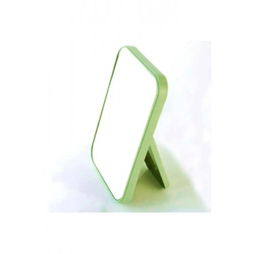 Orman Yeşili Renk Kare Masaüstü Ayna - Taşınabilir Makyaj Aynası Dekoratif Plastik 15cm x 10cm