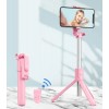 S03 Led Işıklı Tripod Bluetooth Kumandalı Üçü Birarada Selfie Çubuğu Monopod ( PEMBE )
