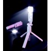 S03 Led Işıklı Tripod Bluetooth Kumandalı Üçü Birarada Selfie Çubuğu Monopod ( PEMBE )