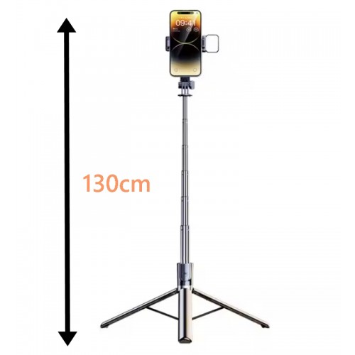 K8 Led 3in1 Bluetooth Kumandalı 130cm Tripod Telefon Tutuculu Led ışıklı Selfie Çubuğu Telefon Tripodu Monopod