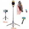 K8 130cm 2in1 Telefon Tripod Bluetooth Kumandalı Selfie Çubuğu Monopod 2in1 Tiktok-youtube Tripodu