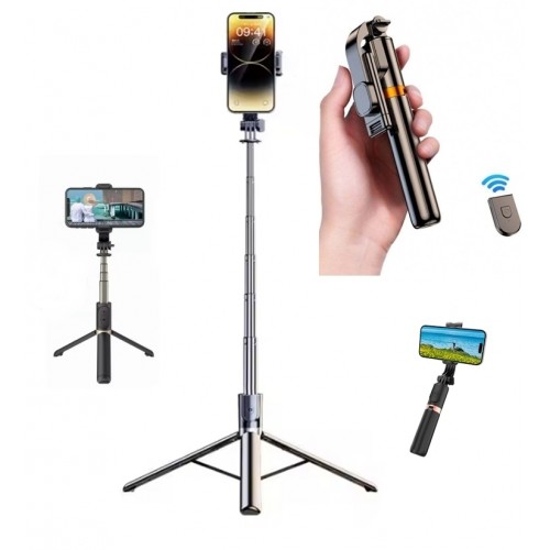 K8 130cm 2in1 Telefon Tripod Bluetooth Kumandalı Selfie Çubuğu Monopod 2in1 Tiktok-youtube Tripodu