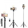 K9 Led 3in1 Led Işıklı Bluetooth Kumandalı 170 Cm Tripod Telefon Tutuculu Selfie Çubuğu + Tripodu K9LED