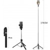 K9 2in1 Bluetooth Kumandalı 170 Cm Tripod Telefon Tutuculu Selfie Çubuğu Telefon Tripodu