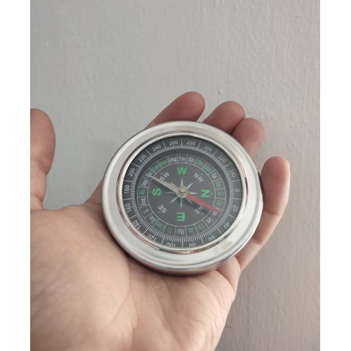 Çelik Kasa Paslanmaz Mini Pusula 7cm Çap