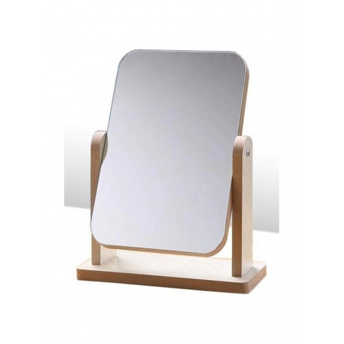 Ahşap Ayarlanabilir Masa Üstü Makyaj Aynası 18 Cm