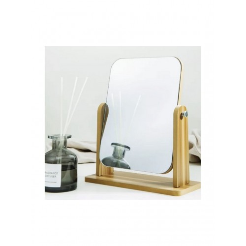 Ahşap Ayarlanabilir Masa Üstü Makyaj Aynası 18 Cm