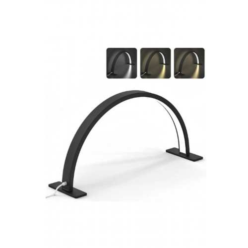 Masa Üstü 16inç Yarım Ay Ring Light Stand Güzellik Solunu Led Işık Tırnak-Kirpik-Manikür Işık SİYAH