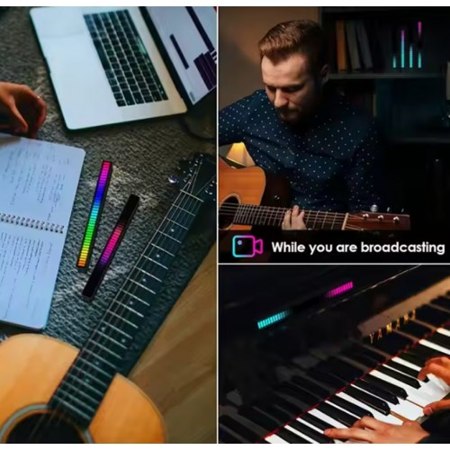Rgb Çubuk Sese Duyarlı Ekolayzer (ŞARJLI-TAŞINABİLİR) Siyah