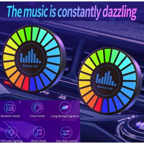 Rgb Bluetoothlu Sese Duyarlı Ekolayzer LED Işık ( Araç Içi Torpido ve Gamerlar Uyumlu ) 1 adet