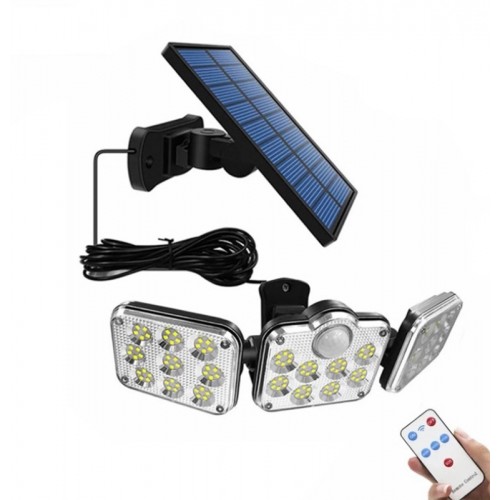 138 Led Güneş Enerjili 3 Mod Kumandalı 5 Metre Kablolu Kaliteli Sensörlü Solar Sokak Lambası