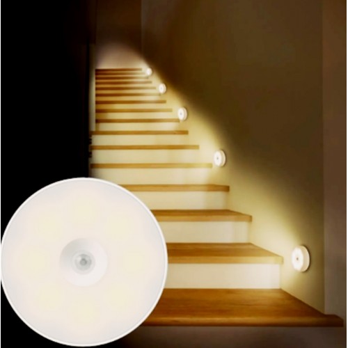 3 Adet Koridor Ve Merdiven Için Şarjlı Hareket Sensörlü Mıknatıslı 6 Led Aydınlatma