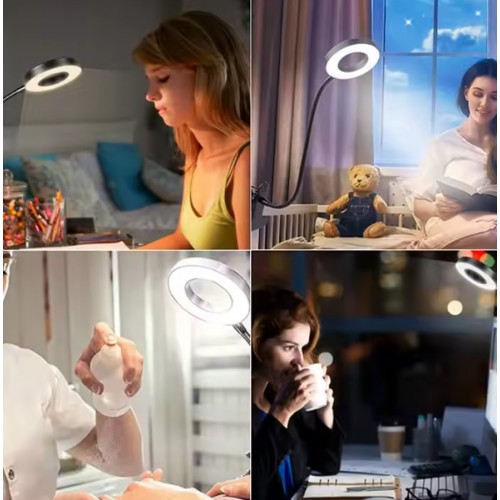 Beyaz Kasa 9 Mod Led Çok Fonksiyonlu Akrobat Masa Lambası Şiddeti Ayarlanabilir 3 Farklı Işık Rengi Usb Girişli