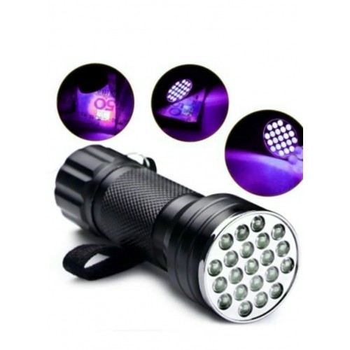 Uv Işınlı 21 Led Hayvan Dışkı Bakteri Sahte Para Kontrol Ultraviyole mor Işıklı Metal El Feneri uv fener