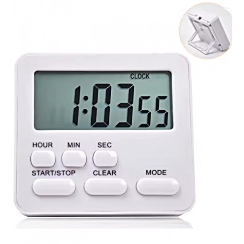 Zk-2206 Alarmlı Dijital Öğrenci Sınav Kronometresi 24 Saat İleri ve Geri Sayım Cihazı Saat + Alarm ( BEYAZ )