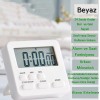 Zk-2206 Alarmlı Dijital Öğrenci Sınav Kronometresi 24 Saat İleri ve Geri Sayım Cihazı Saat + Alarm ( BEYAZ )