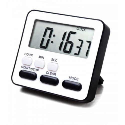 Zk-2206 Alarmlı Dijital Öğrenci Sınav Kronometresi 24 Saat İleri ve Geri Sayım Cihazı Saat + Alarm ( Beyaz-Siyah)