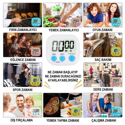 JS-118 Mini Dijital Öğrenci Sınav Kronometresi 100Dk İleri veya Geri Sayım Cihazı - 2 Kademeli Kronometre