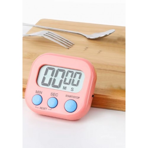 JS-188 Mini Dijital Öğrenci Sınav Kronometresi 100Dk İleri veya Geri Sayım Cihazı - 2 Kademeli Kronometre ( Pembe )