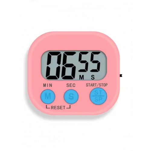 JS-188 Mini Dijital Öğrenci Sınav Kronometresi 100Dk İleri veya Geri Sayım Cihazı - 2 Kademeli Kronometre ( Pembe )