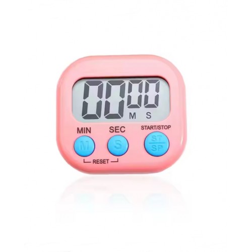 JS-188 Mini Dijital Öğrenci Sınav Kronometresi 100Dk İleri veya Geri Sayım Cihazı - 2 Kademeli Kronometre ( Pembe )