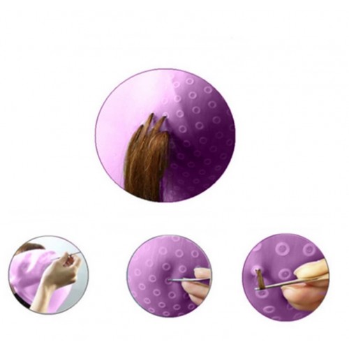Kolay Uygulanan Pembe Delikli Silikon Saç Boyama Bonesi+Tığ ile Birlikte Röfle Bonesi ( PEMBE )