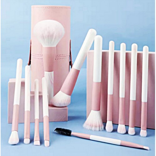Gaman Limited Edition Pro Özel Kutulu 12'li Makyaj Fırçası Seti PEMBE