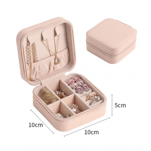 Takı Kutusu Düzenleyici Taşınabilir Mücevher-Takı Saklama Kutusu Mini Çoklu Takı Organizeri ( PEMBE )