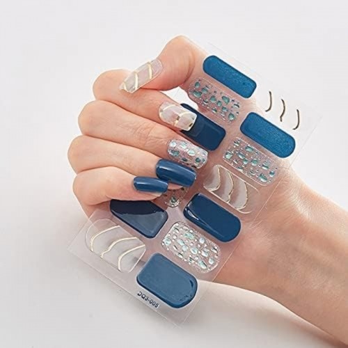 10 ADET Kolay Uygulanabilir Kendinden Yapışkanlı Suya Dış Etkenlere Dayanıklı Desenli Tırnak Sticker DQ:1-10