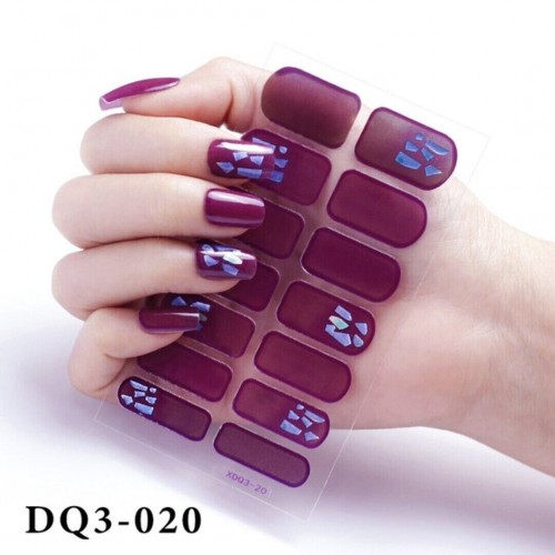 10 Adet  Kolay Uygulanabilir Kendinden Yapışkanlı Suya Dış etkenlere Dayanıklı Desenli Tırnak Sticker DQ:11-20
