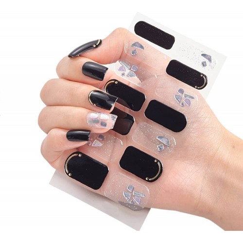 10 Adet Kolay Uygulanabilir Kendinden Yapışkanlı Suya Dış etkenlere Dayanıklı Desenli Tırnak Sticker DQ:21-30