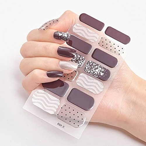 10 Adet Kolay Uygulanabilir Kendinden Yapışkanlı Suya Dış etkenlere Dayanıklı Desenli Tırnak Sticker DQ:31-40