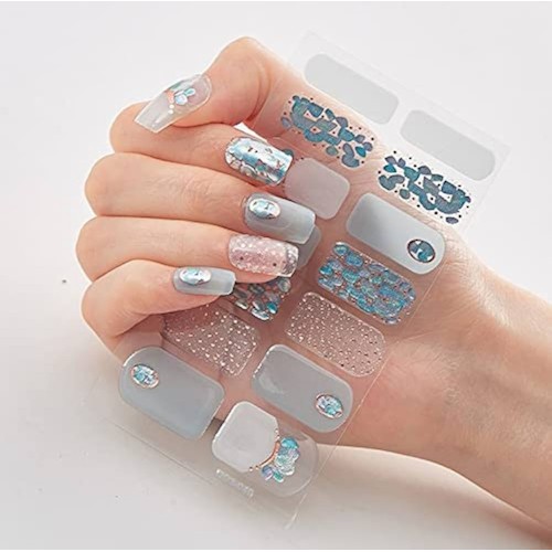10 ADET Kolay Uygulanabilir Kendinden Yapışkanlı Suya Dış Etkenlere Dayanıklı Desenli Tırnak Sticker DQ:41-50