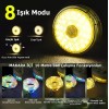 Makara Sistem Ip Led - Fener / Şarjlı Işık Kamp Lambası- Taşınabilir 10mt Led Işık Rgb Günışğı Renk