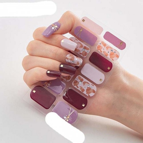 10 Adet Kolay Uygulanabilir Kendinden Yapışkanlı Suya Dış etkenlere Dayanıklı Desenli Tırnak Sticker DQ:51-60