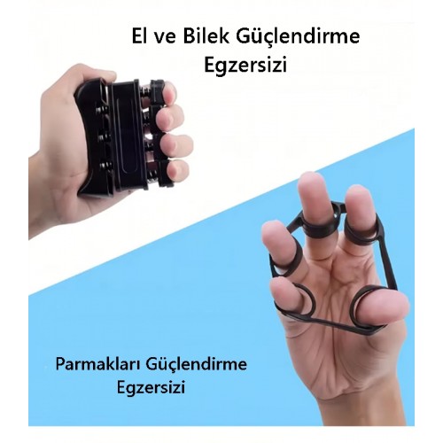 5 Parça El Kol Bilek Güçlendirici Egzersiz Aleti 5-60 Kg El Yayı Cihazı Direnç Yayı + Stres topu 5in1 el yayı set