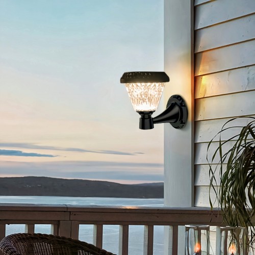 Kumandalı Güneş Enerjili Solar Duvara Monte Bahçe LED Aydınlatma Armatürü Rgb + Beyaz + Gün Işığı