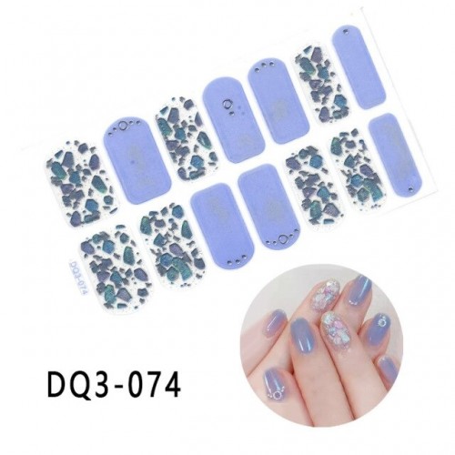 10 Adet Kolay Uygulanabilir Kendinden Yapışkanlı Suya Dış etkenlere Dayanıklı Desenli Tırnak Sticker DQ:71-80