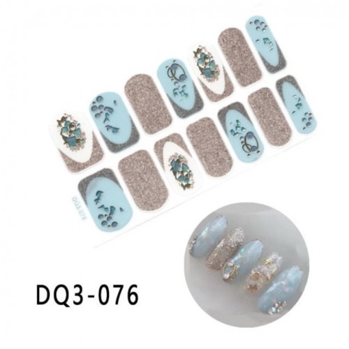 10 Adet Kolay Uygulanabilir Kendinden Yapışkanlı Suya Dış etkenlere Dayanıklı Desenli Tırnak Sticker DQ:71-80