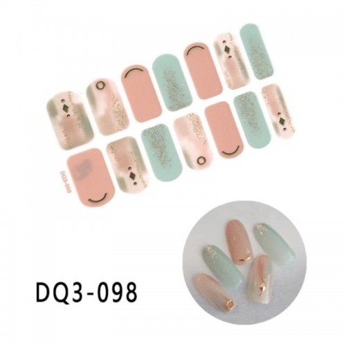10 Adet Kolay Uygulanabilir Kendinden Yapışkanlı Suya Dış etkenlere Dayanıklı Desenli Tırnak Sticker DQ:91-100