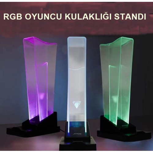 GM-01 Siyah RGB Işıklı Gaming Oyuncu Kulaklık Standı