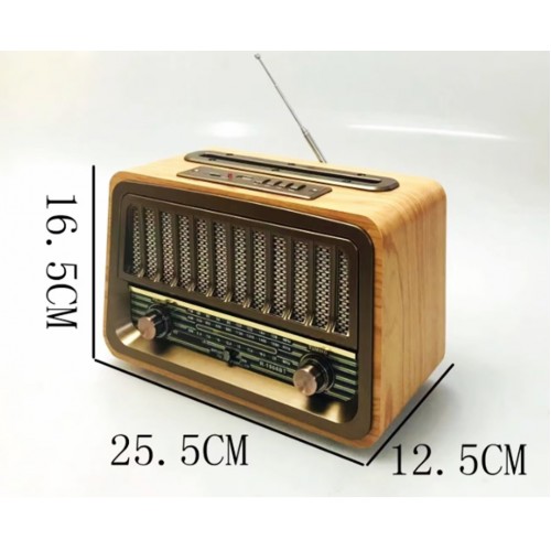 CM-2868 Ahşap Nostaljik Görünümlü Bluetoothlu Radyo Usb-Sd Card Mp3 Çalar Radyo Müzik Çalar