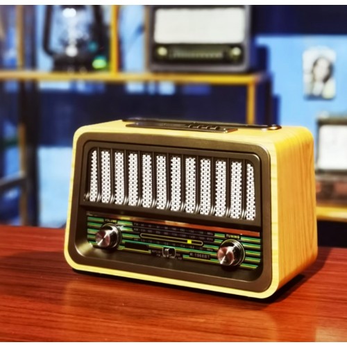 CM-2868 Ahşap Nostaljik Görünümlü Bluetoothlu Radyo Usb-Sd Card Mp3 Çalar Radyo Müzik Çalar