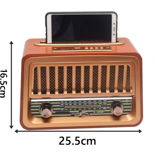 CM-2868 Ahşap Nostaljik Görünümlü Bluetoothlu Radyo Usb-Sd Card Mp3 Çalar Radyo Müzik Çalar
