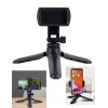 Siyah Mini Telefon Tripodu Masaüstü Monopod Ayaklı 360° Tripod - Yatay veya Dikey Kullanım